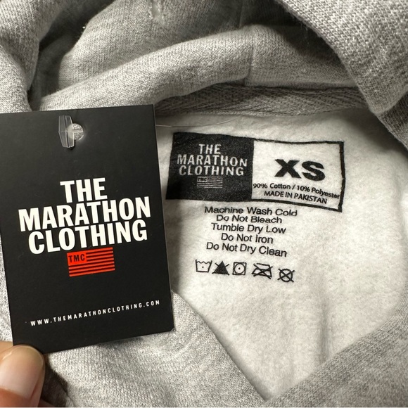 NWT The Marathon Clothing Crenshaw Hoodie Sweatshirt in Grey Youth XS - Picture 6 of 7